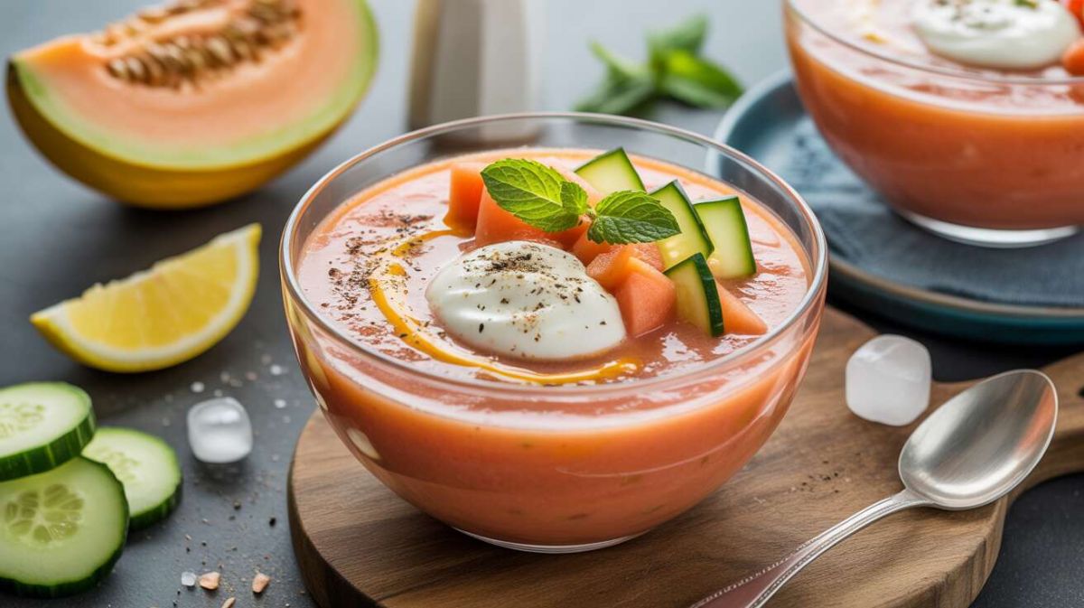 Gazpacho léger de melon : un allié contre la rétention d'eau
