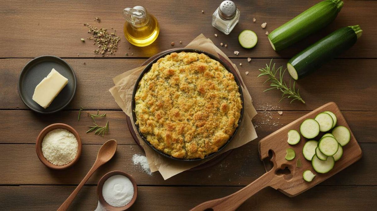 Crumble de courgettes au parmesan