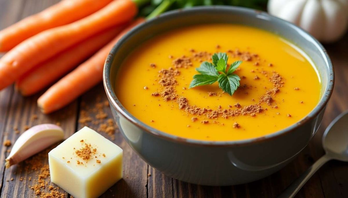 Velouté de carottes au cumin et à l'ail