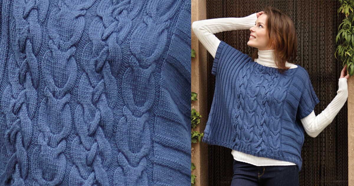 Le pull poncho à torsades : l'indispensable de cet automne