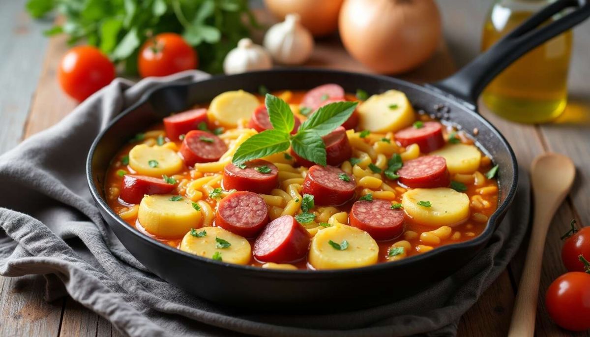 Un délice du sud-ouest : saucisse de Toulouse et pommes de terre au Cookeo
