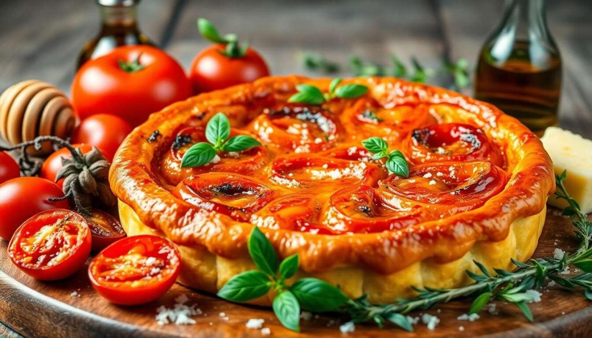 Savourez une tatin de tomates au miel et vinaigre balsamique
