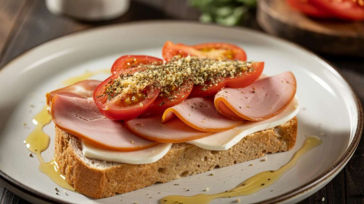 Des toasts savoureux : tomates et jambon à la moutarde