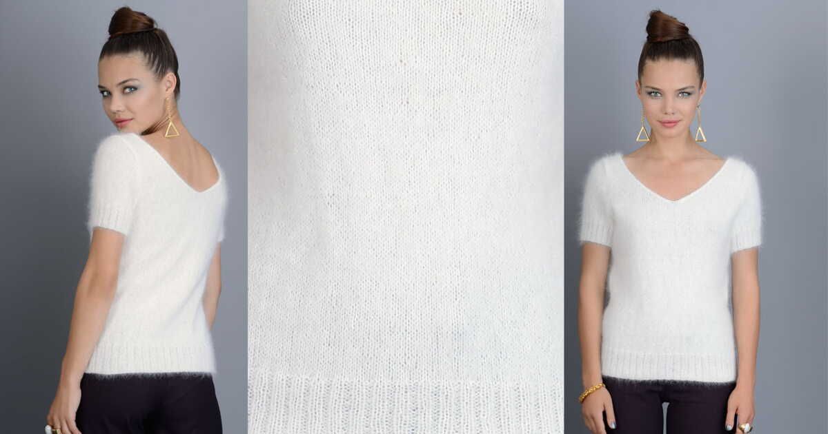 Un pull angora vaporeux à tricoter