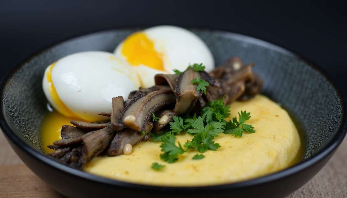 Découvrez la polenta crémeuse aux champignons et pesto qui ravira vos papilles