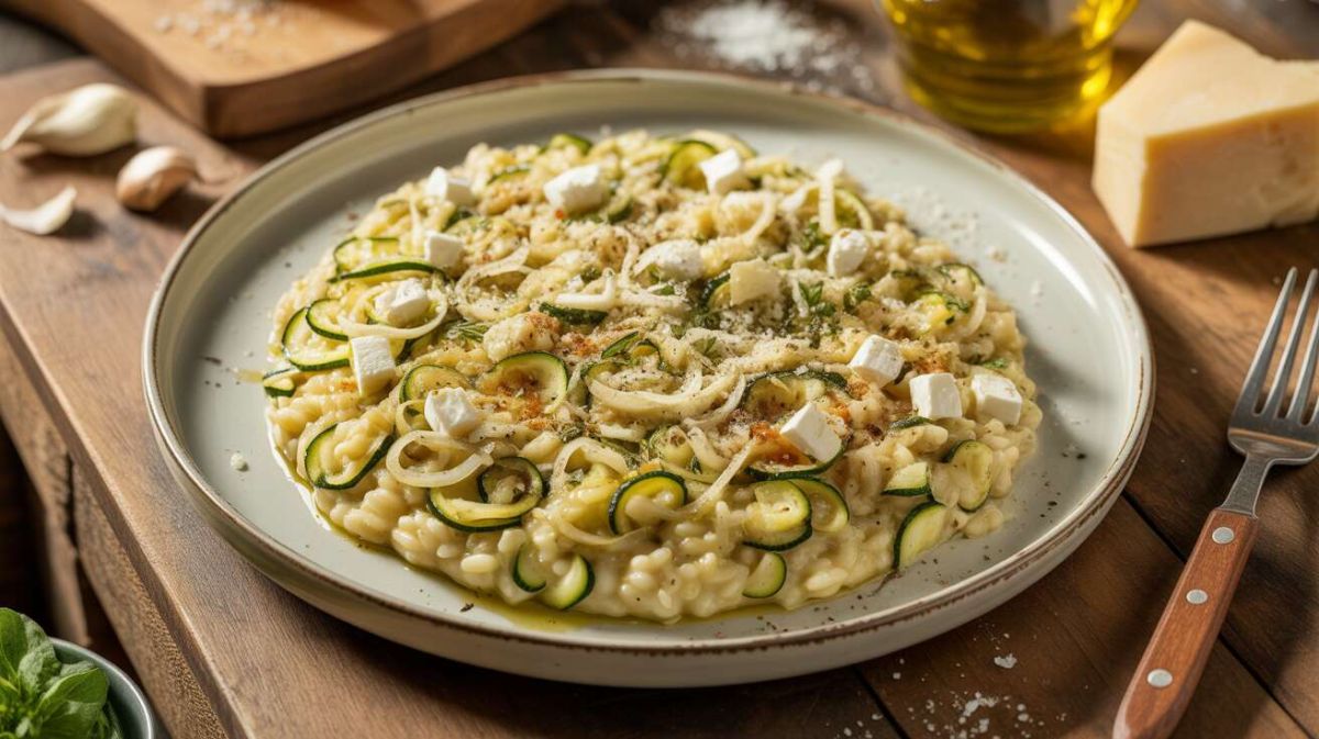 Succombez au risotto léger aux courgettes et feta : une recette savoureuse et saine