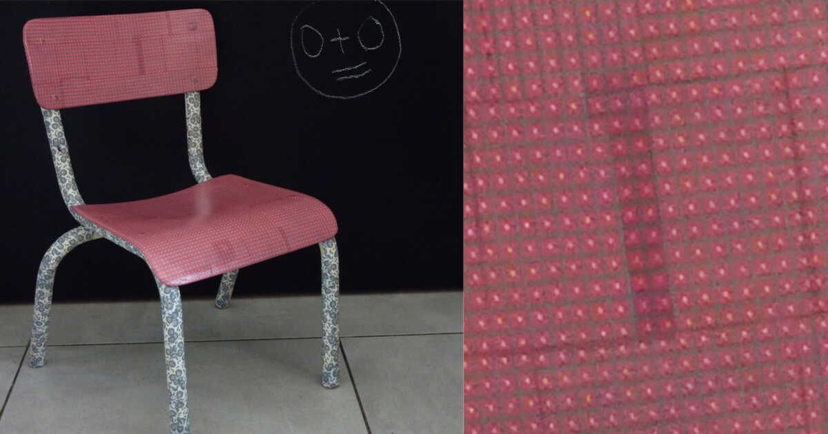La transformation créative d'une chaise d'école