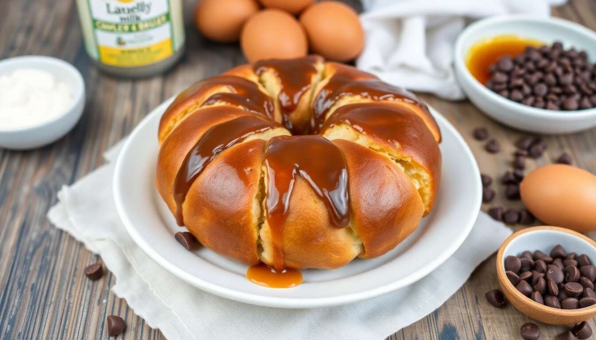 Brioche au chocolat et caramel sans œuf : une douceur irrésistible